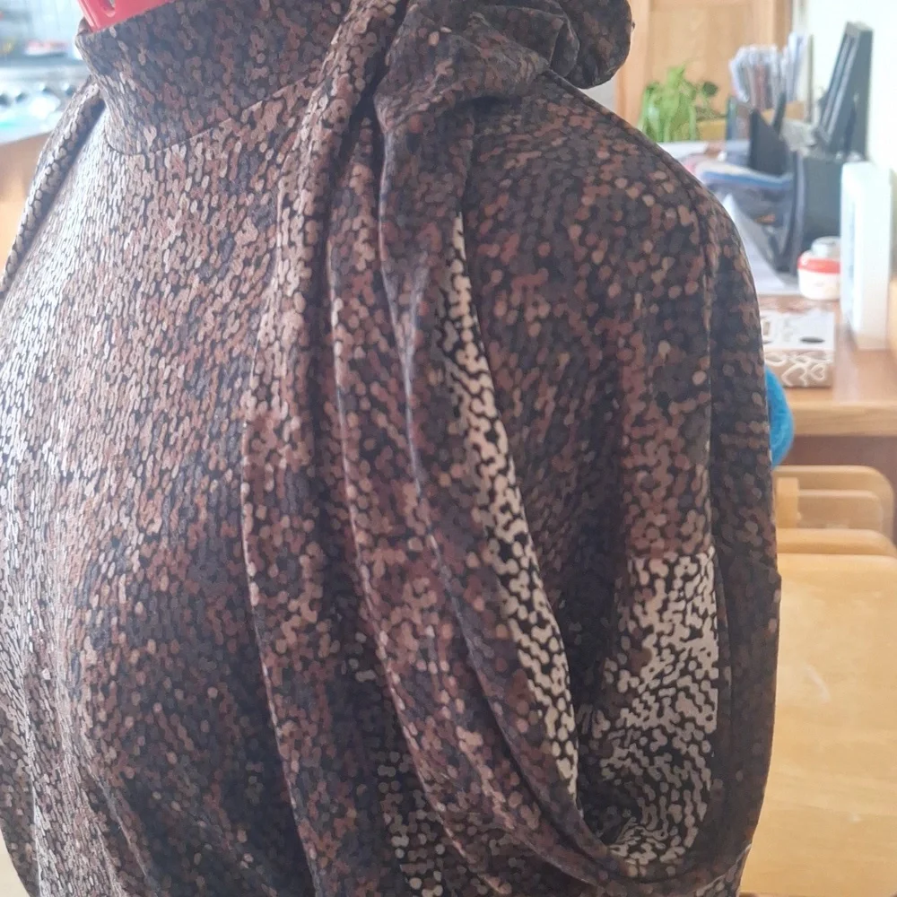 H&M Pretty Long Brown & Tan Dress Size S - Picture 13 of 16
